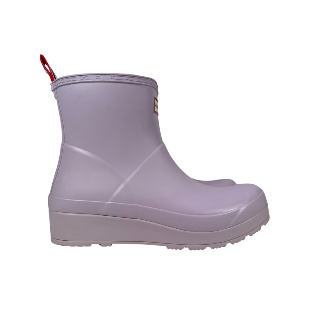 Hunter‎ Play Short Rain Boots Womens 9 Black WP Rubber Tempered Mauve Purple